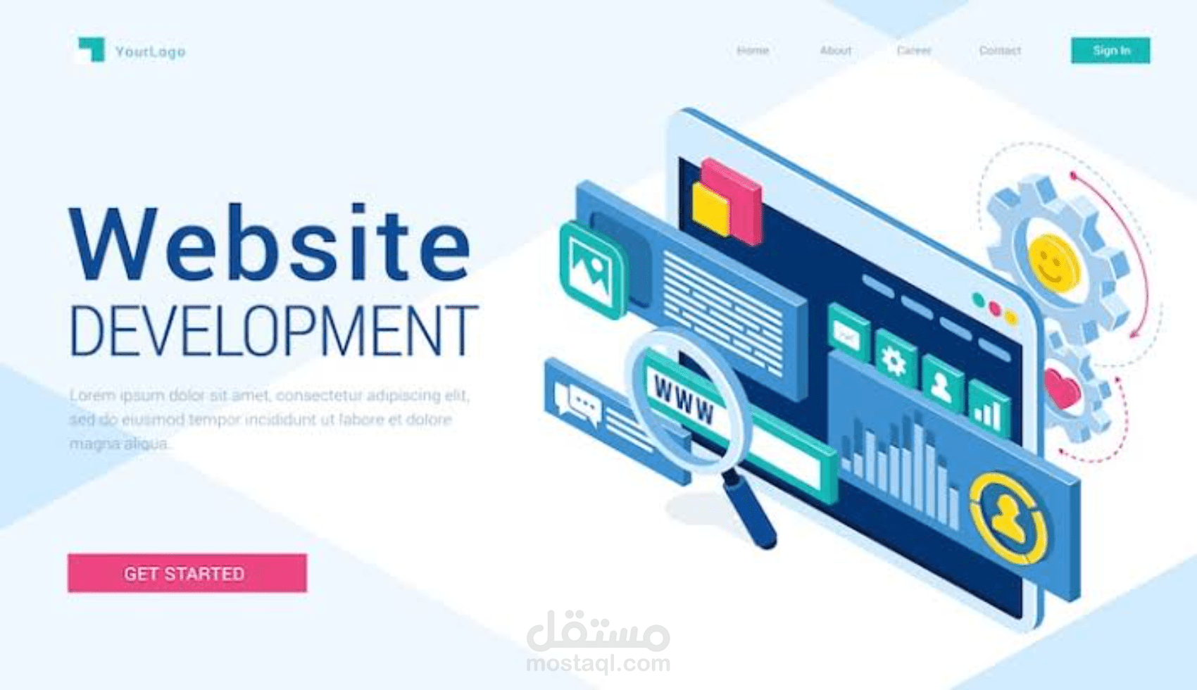 تصميم موقع ويب احترافي متجاوب باستخدام HTML5وCSS3وBootstrap