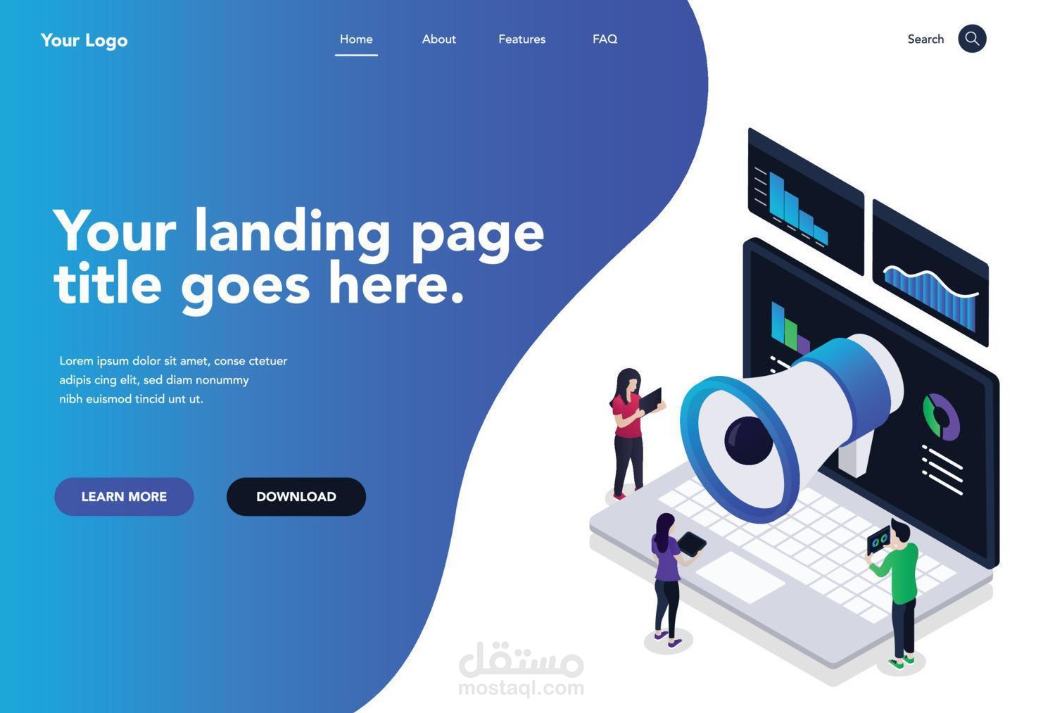 Built landing page of professional and responsive