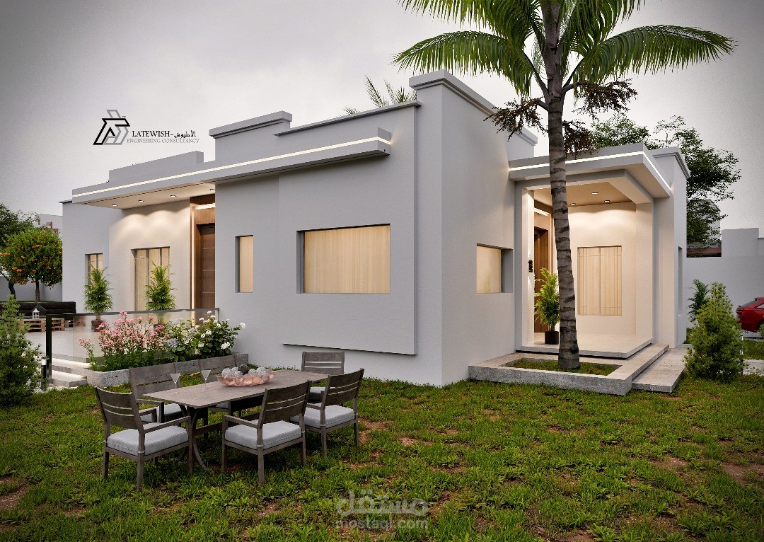 تصميم فيلة سكنية مساحة 300متر مربع