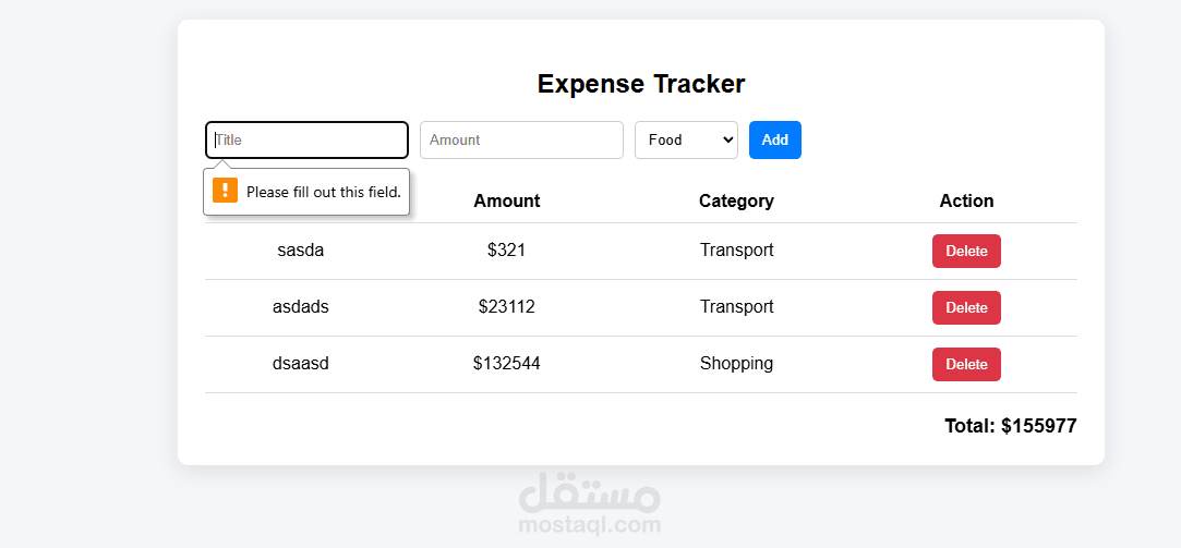Expense tracker