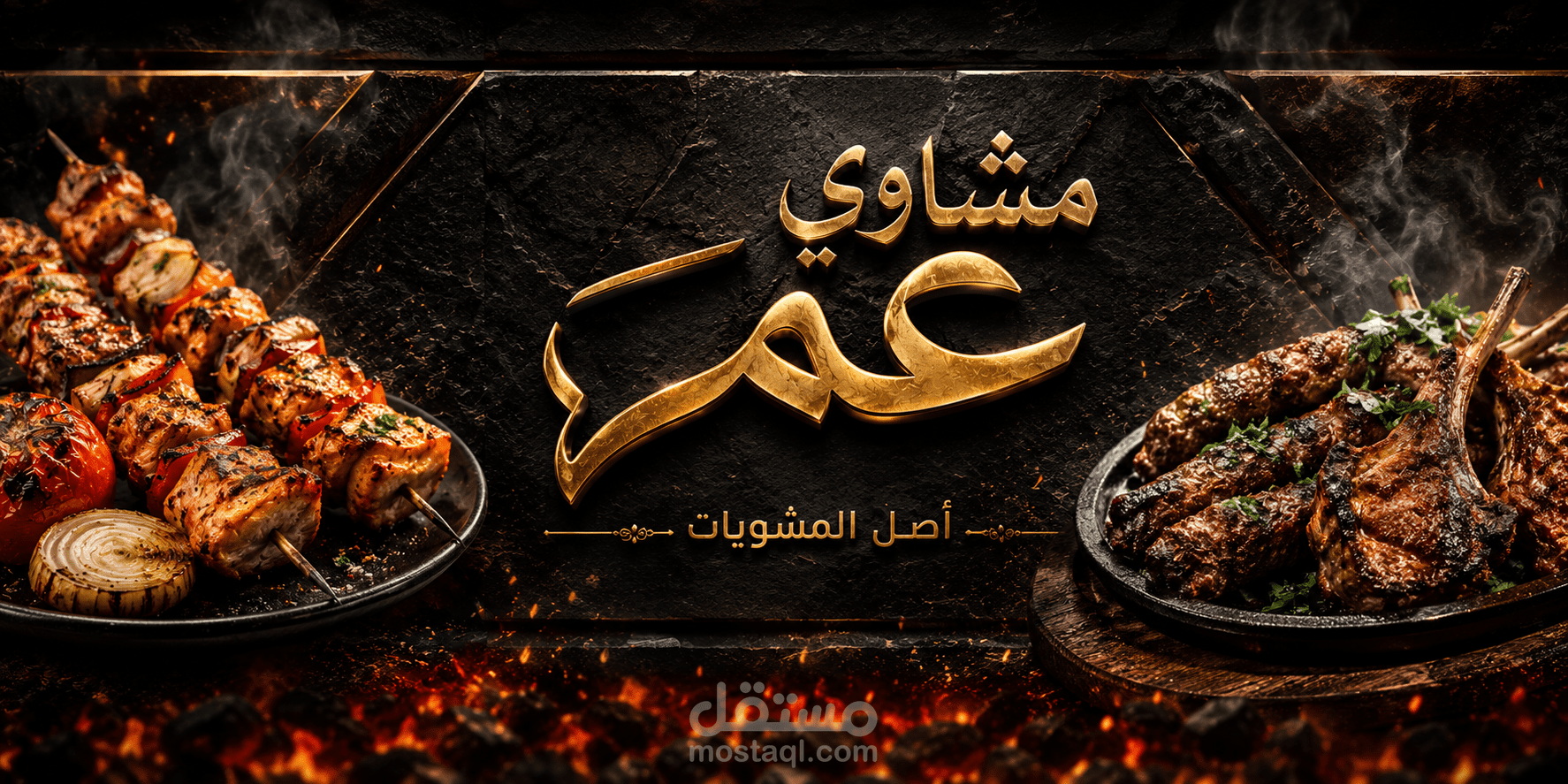 تصميم لوحة إعلانية (يافطة) لمطعم مشويات - دراسة في التباين البصري وتجربة المستخدم.