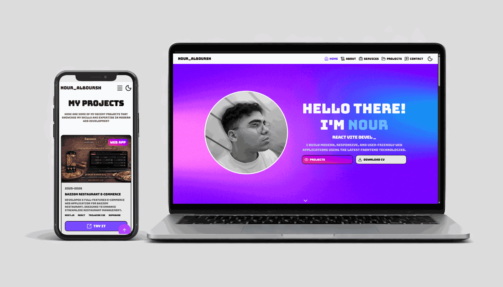 موقع بورتفوليو شخصي