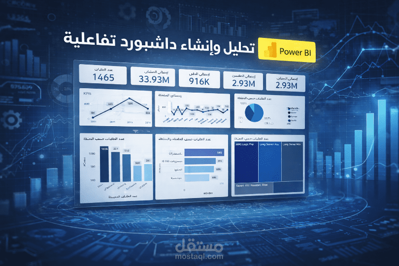 تصميم داشبورد تفاعلي واحترافي باستخدام Power BI لعرض وتحليل