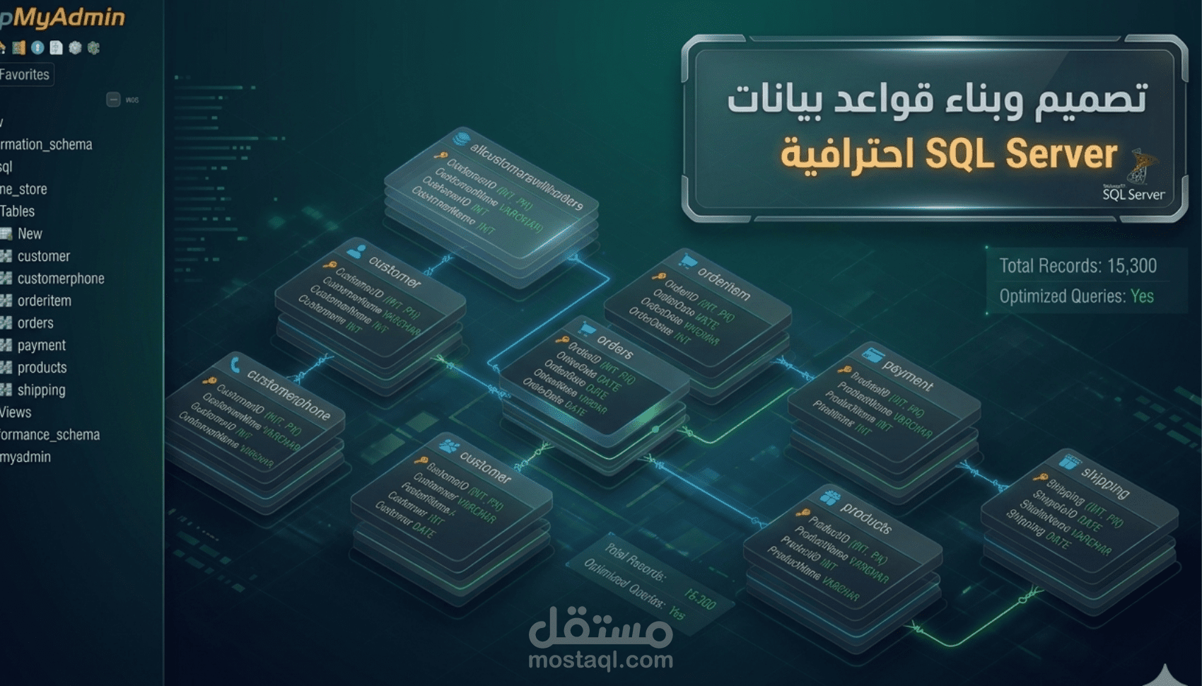 تصميم وبناء قاعدة بيانات SQL متكاملة لنظام إدارة مبيعات ومنتجات العناية بالبشرة