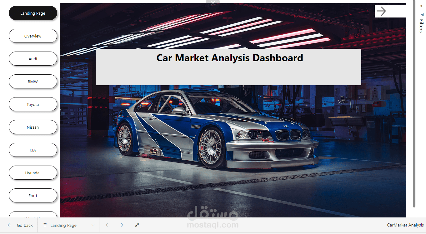 لوحة تحكم تفاعلية شاملة لتحليل سوق السيارات (Multi-Brand Dashboard) باستخدام Power BI