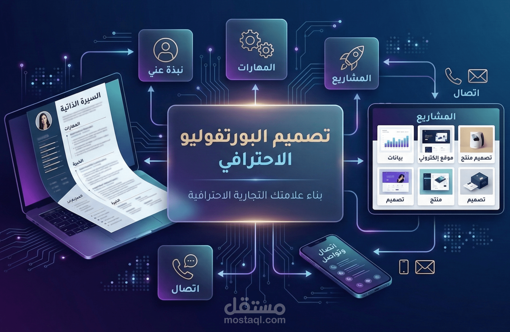 تصميم Portfolio احترافي وجذاب يعرض أعمالك بشكل مميز