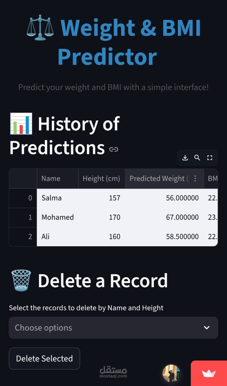 Weight & BMI Predictor