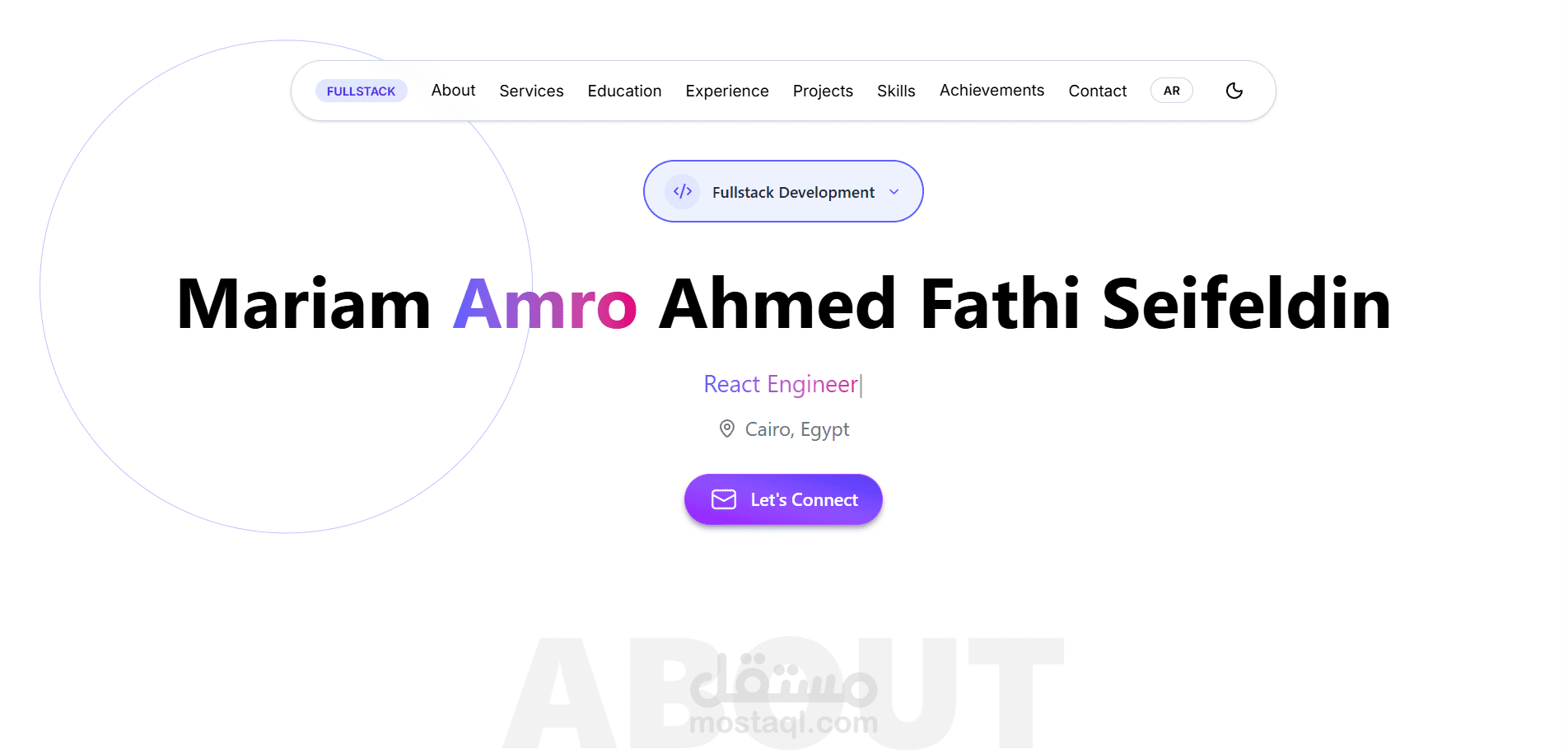 معرض أعمال مريم عمرو – Web Developer and ML Engineer Porfolio