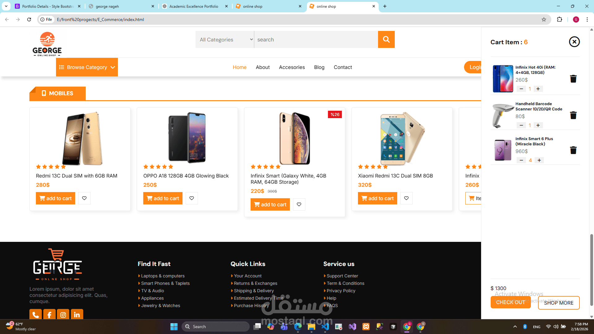 e commerce website