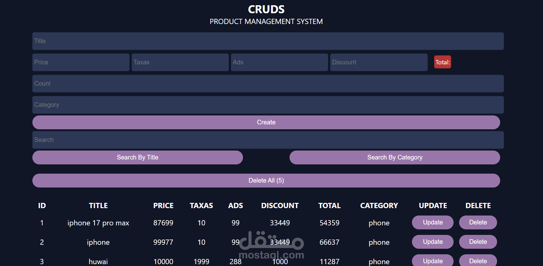 PRODUCT MANAGEMENT SYSTEM