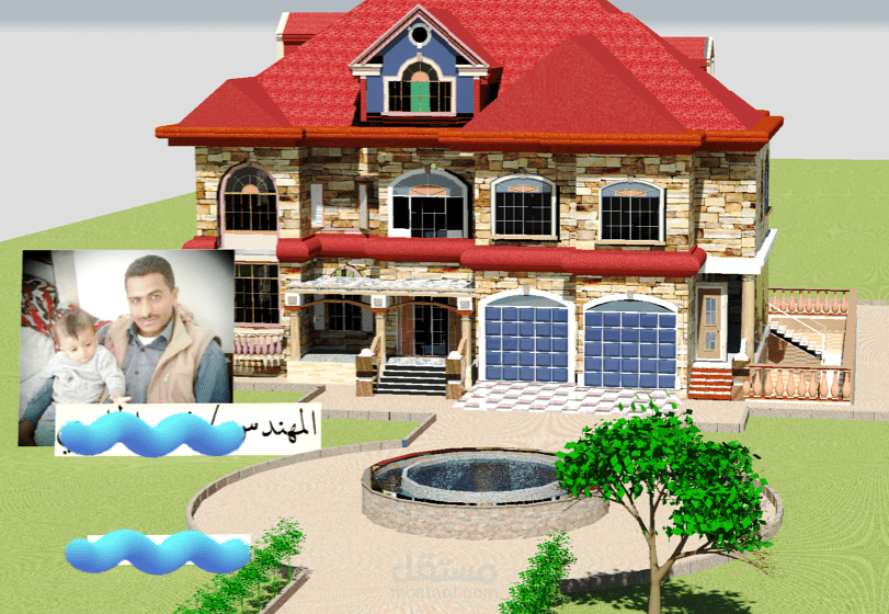 تصميم وإخراج معماري لفيلا سكنية "مودرن-كلاسيك" بنظام الحجر.