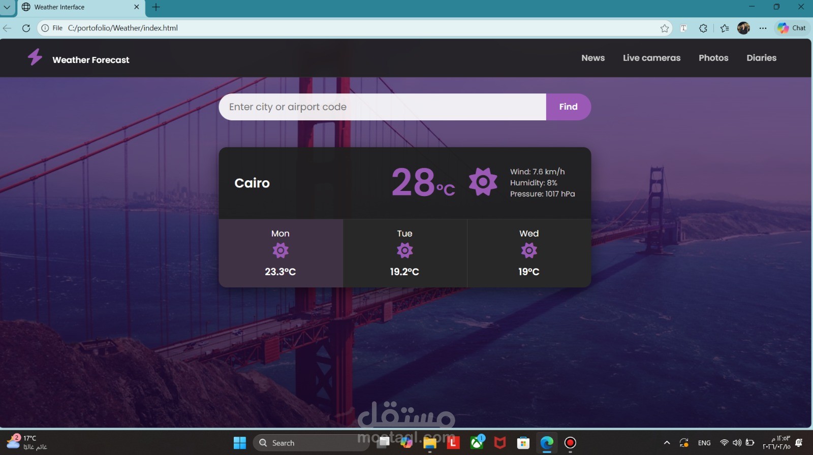 Weather Forecast – Real-Time Weather Forecast Web App