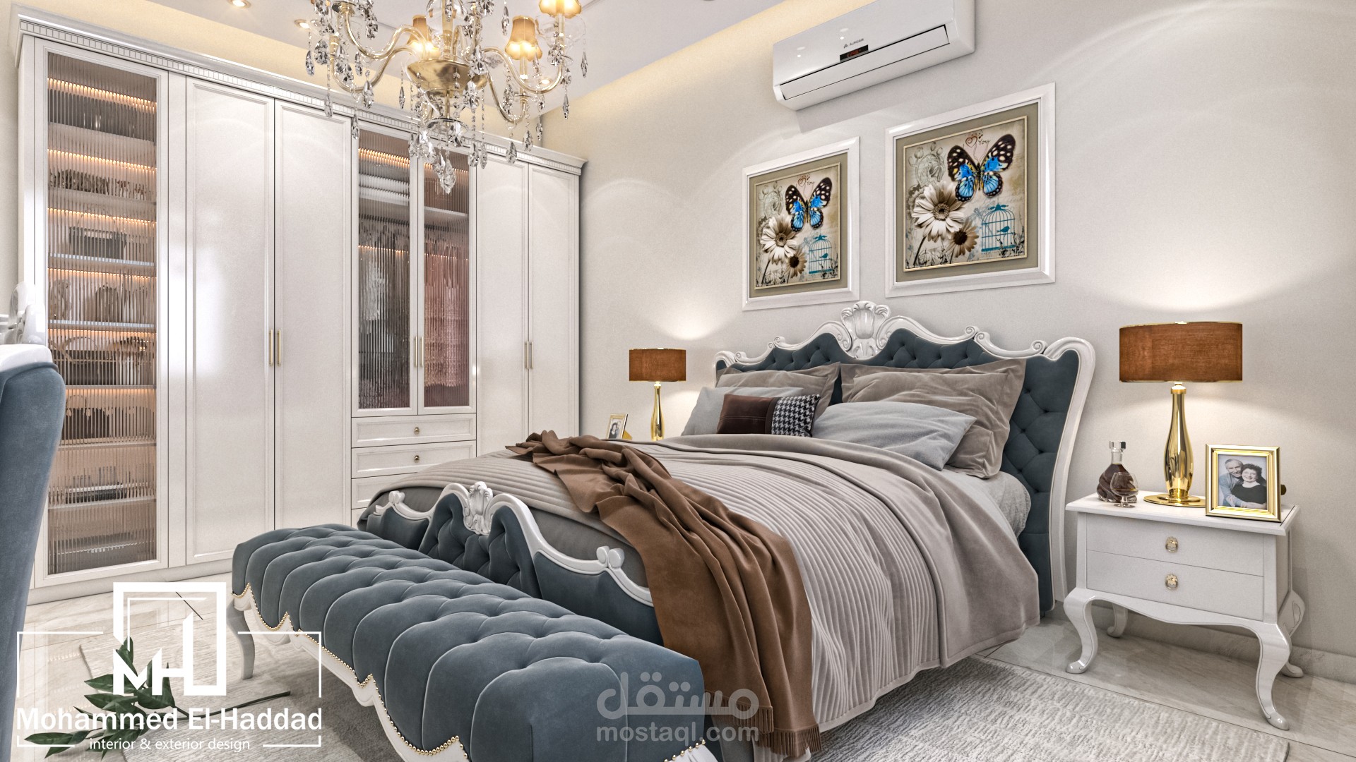 تصميم غرفة نوم نيو كلاسيك