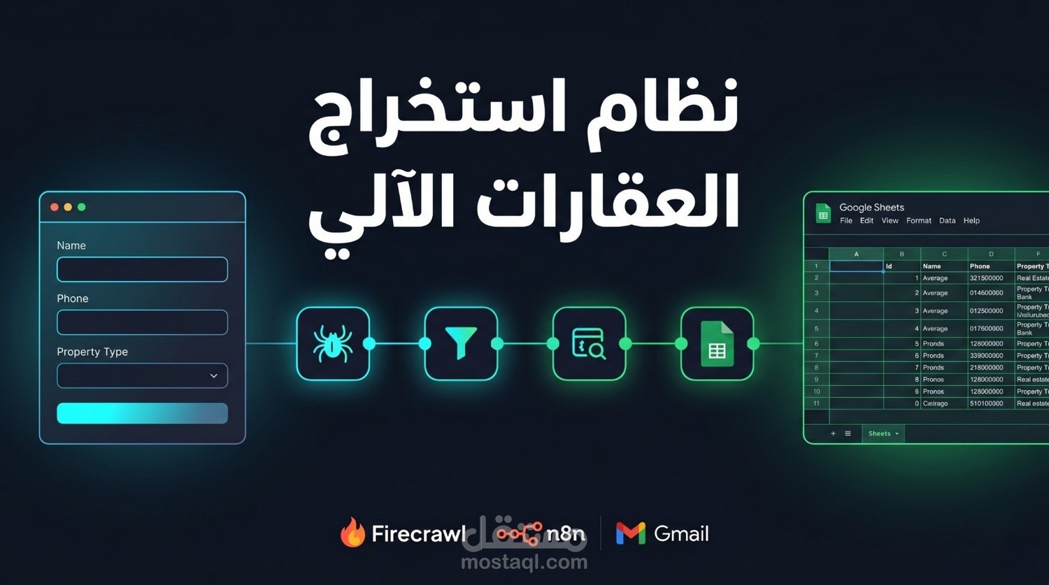 نظام استخراج وتصفية العقارات الآلي