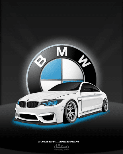 تصميم لوجو مبدئ لمعرض عربيات BMW