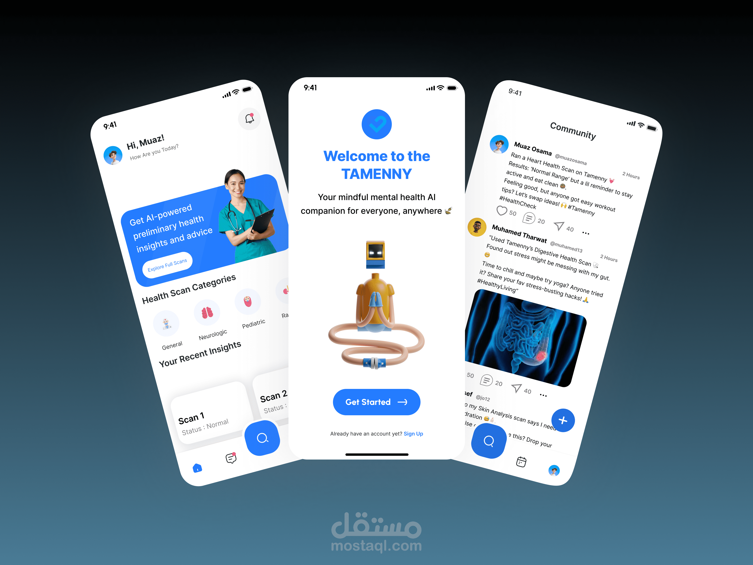 Tamenny – تطبيق تشخيص مبدئي للحالة الصحية باستخدام الذكاء الاصطناعي