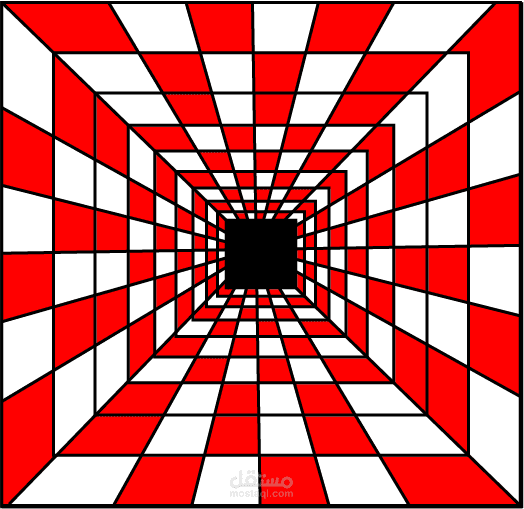 تصميم بصري بتقنية الخداع ثلاثي الأبعاد بأسلوب هندسي عصري