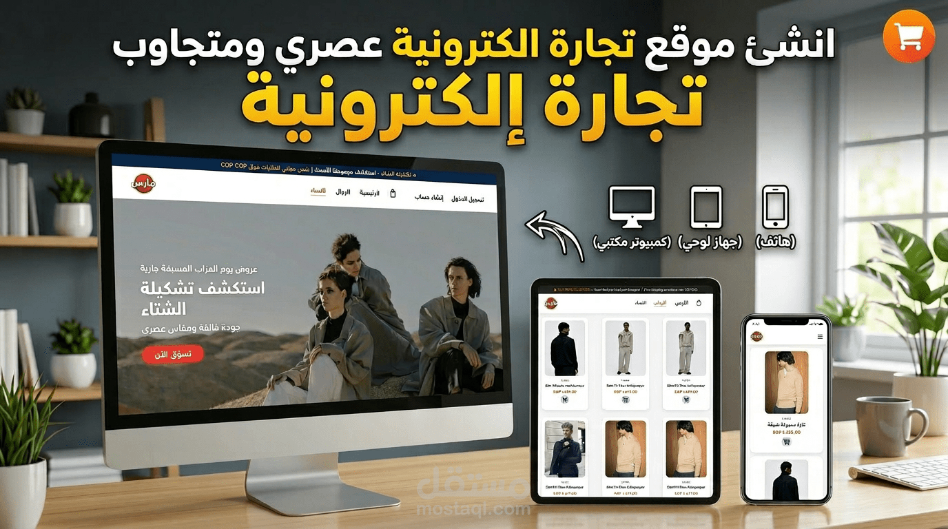 واجهة المستخدم للموقع الإلكتروني