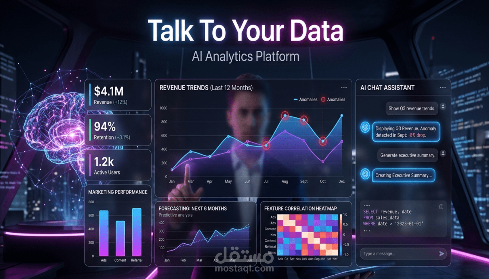 نظام ذكي لتحليل البيانات والدردشة مع الملفات (AI Data Chatbot - RAG).