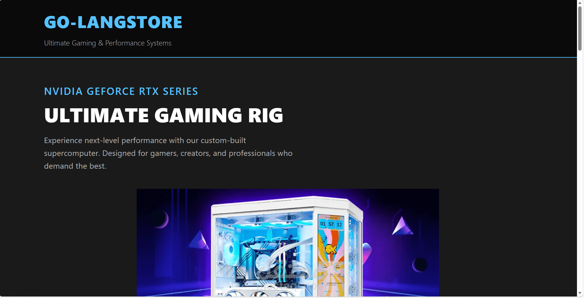 تصميم وتطوير موقع متجر إلكتروني لبيع أجهزة الألعاب والكمبيوتر وملحقاتها (Go LangStore)