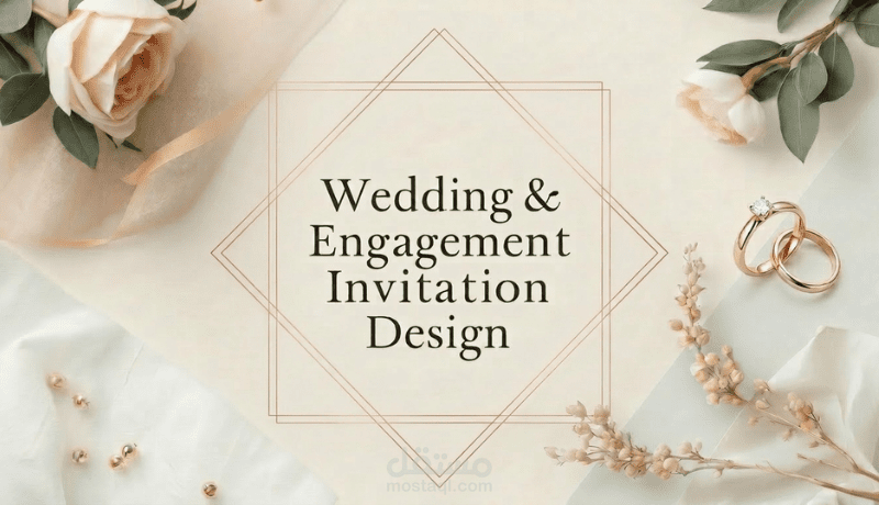 تصميم دعوات زفاف وخطوبة عصرية وأنيقة (Wedding & Engagement Invitations)