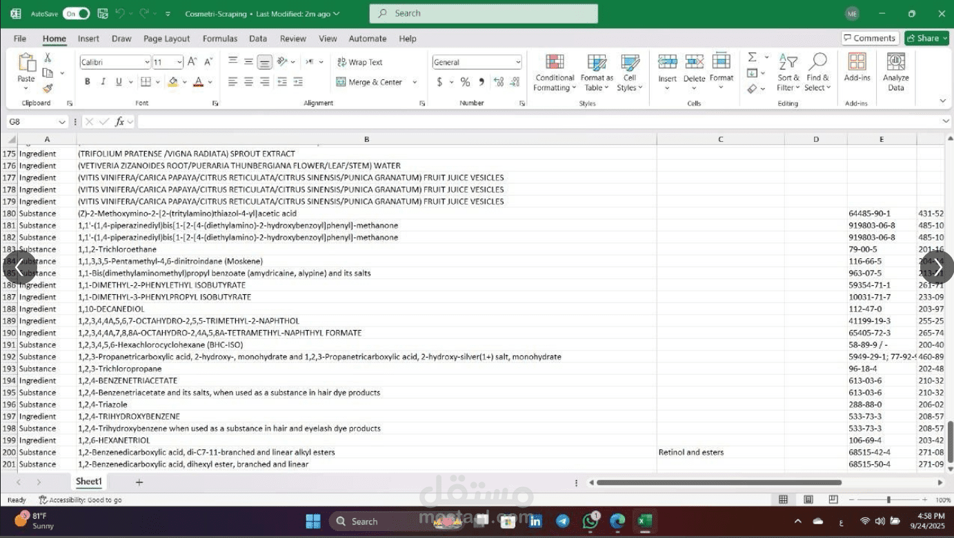 Large-Scale Ingredient Data Scraping & Structured Database Creation