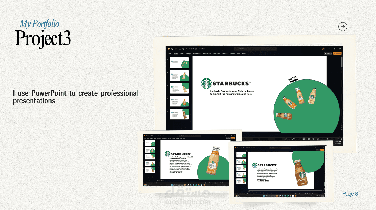 I use PowerPoint to create professional presentations