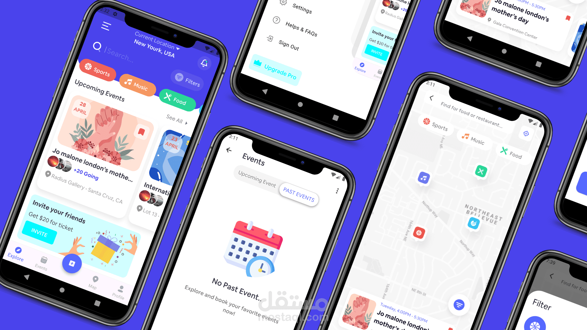 تطوير واجهات مستخدم (UI) احترافية لتطبيق Event Hub باستخدام Flutter