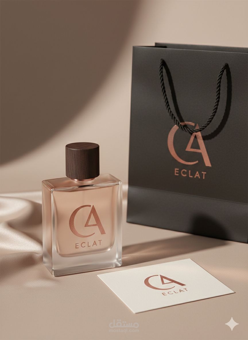 تصميم هوية بصرية فاخرة لعطر "ECLAT" (Unisex)