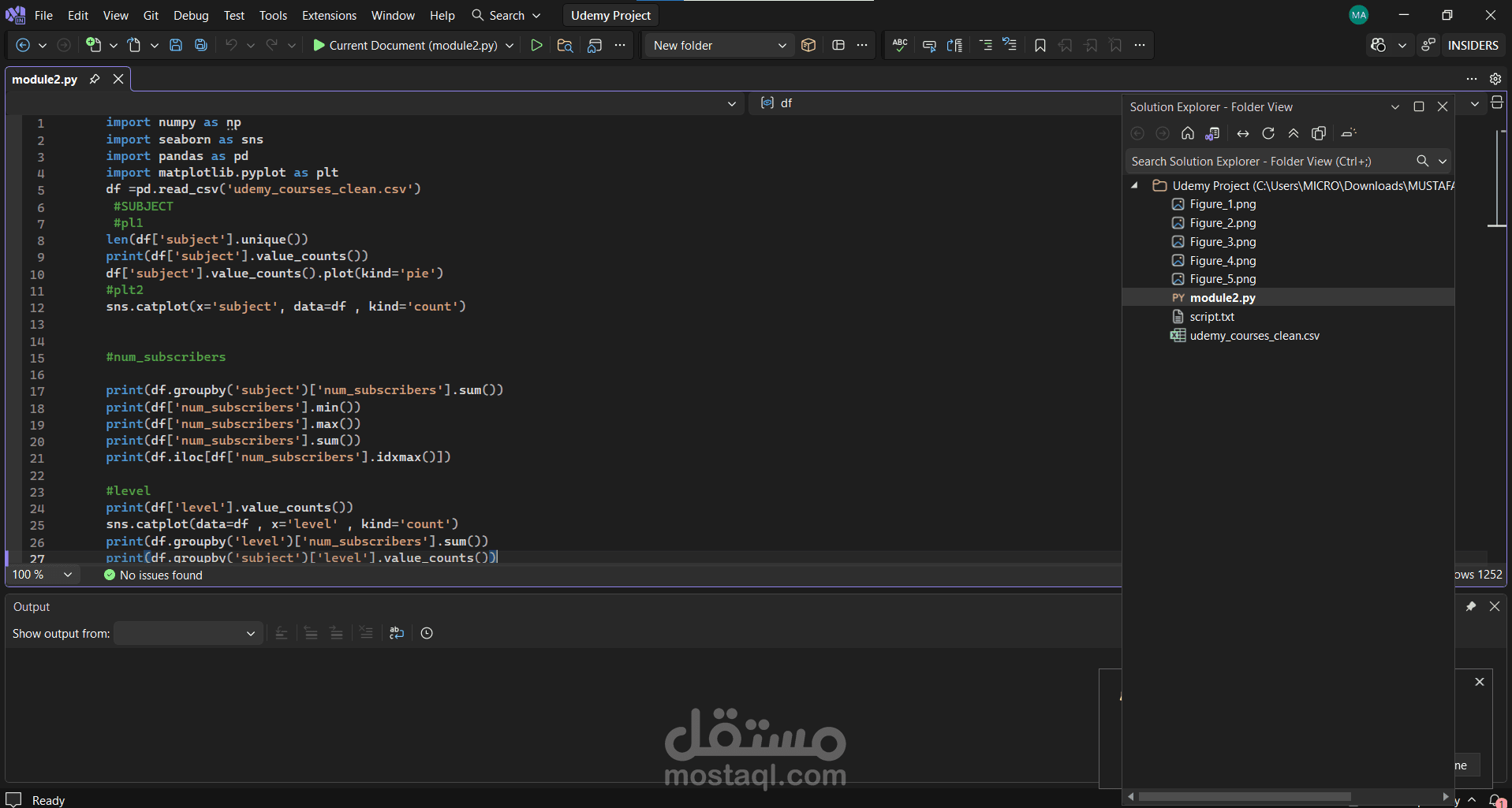 تحليل بيانات كورسات UDEMY