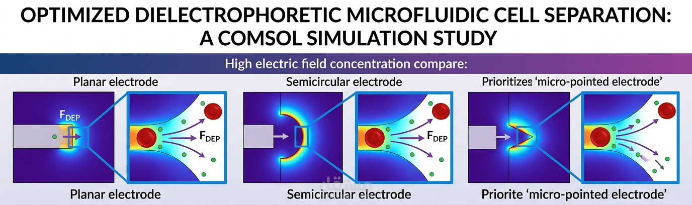 تصميم ومحاكاة شريحة ميكروفلويدية تعتمد على ظاهرة Dielectrophoresis لفصل مكونات الدم باستخدام COMSOL