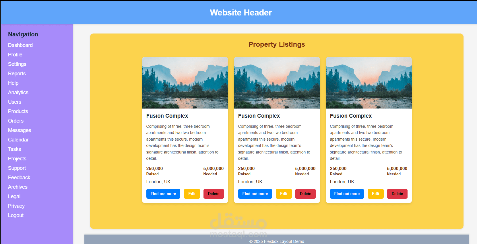 Property Listings Web Dashboard