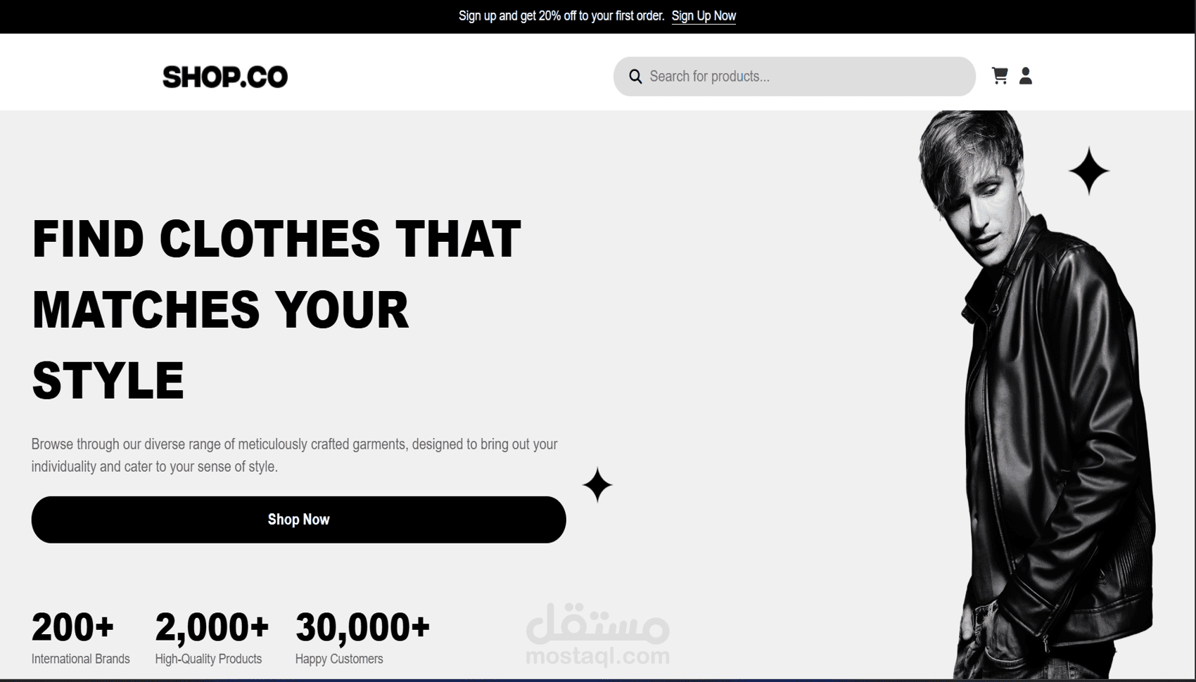 Shop.co – تحويل تصميم Figma إلى متجر إلكتروني احترافي متجاوب