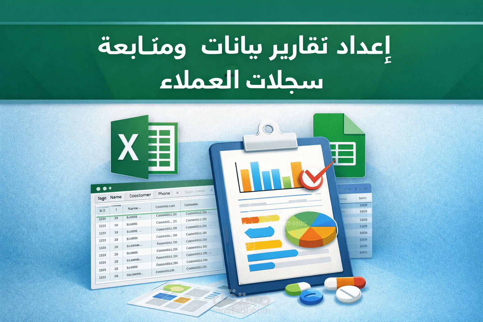 إعداد تقارير بيانات ومتابعة سجلات العملاء