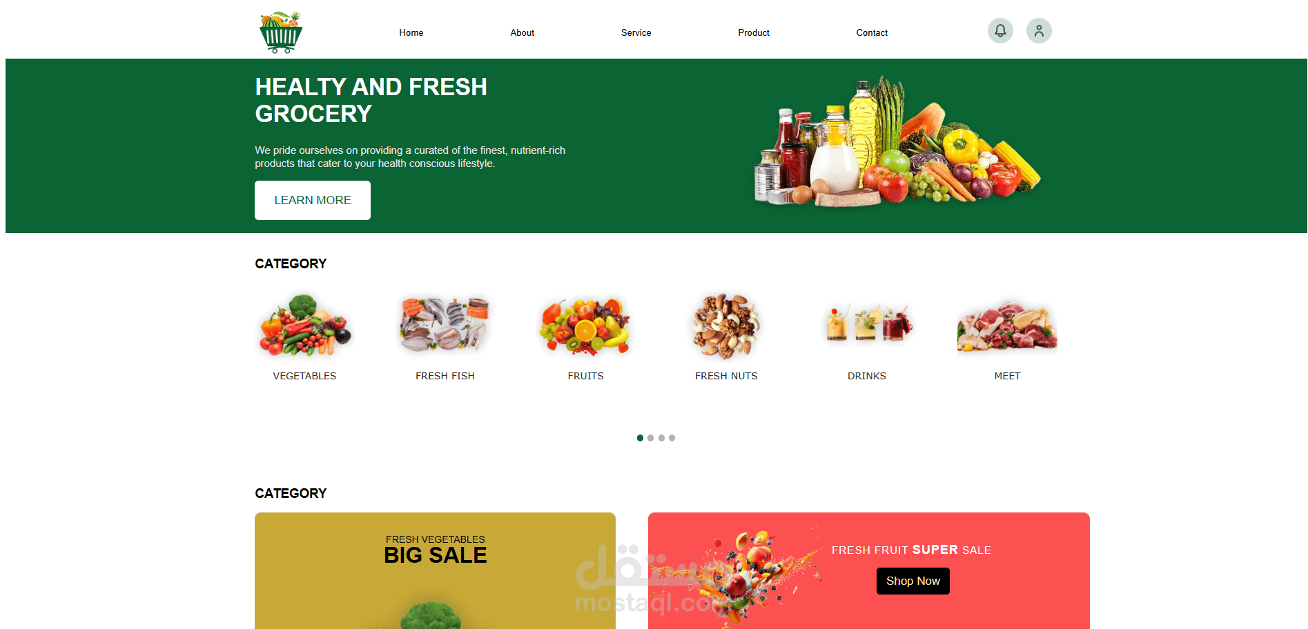 Freash Market Landing Page