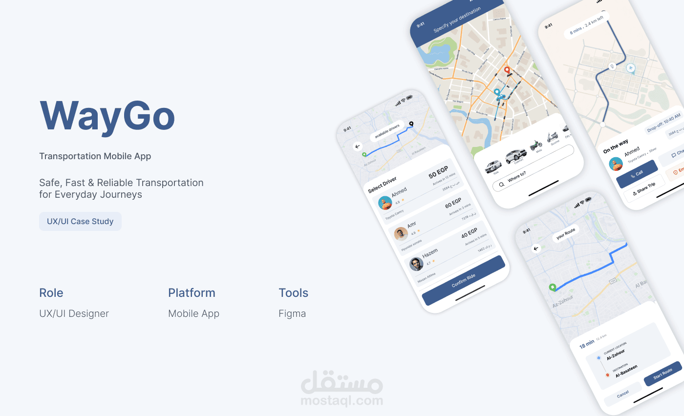Transportation Mobile App UI/UX Design