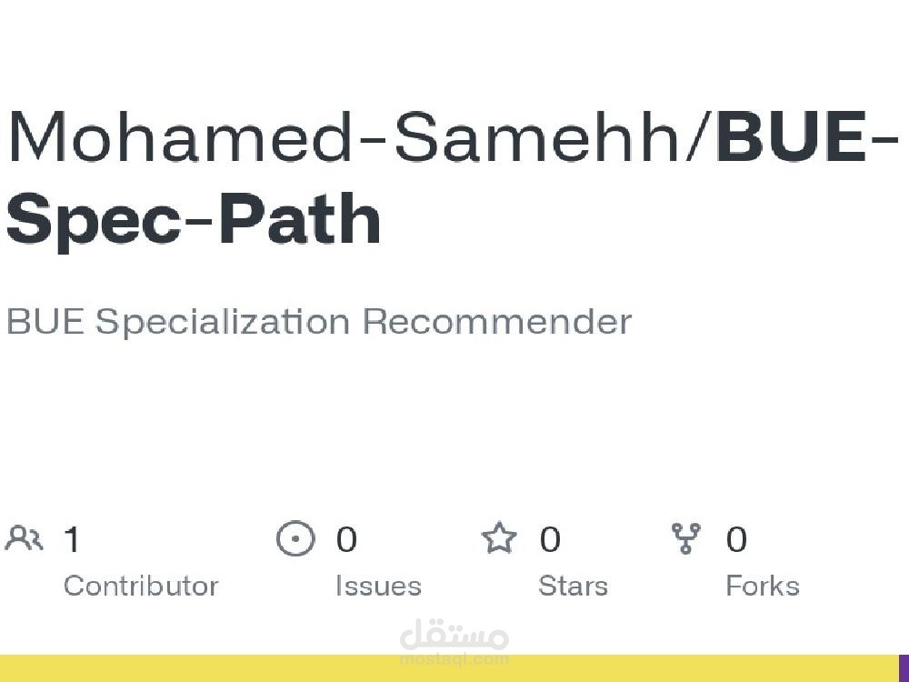 Spec Recommender (BUE Specialization Recommender)