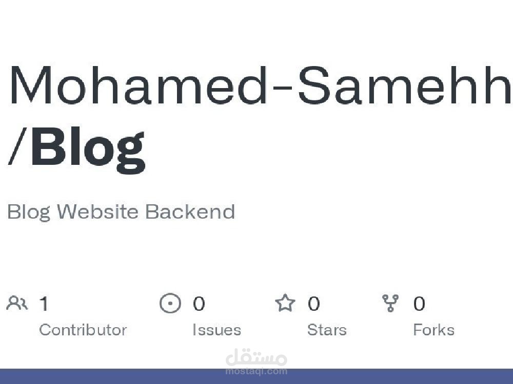 Blog (Backend for Blog Website)
