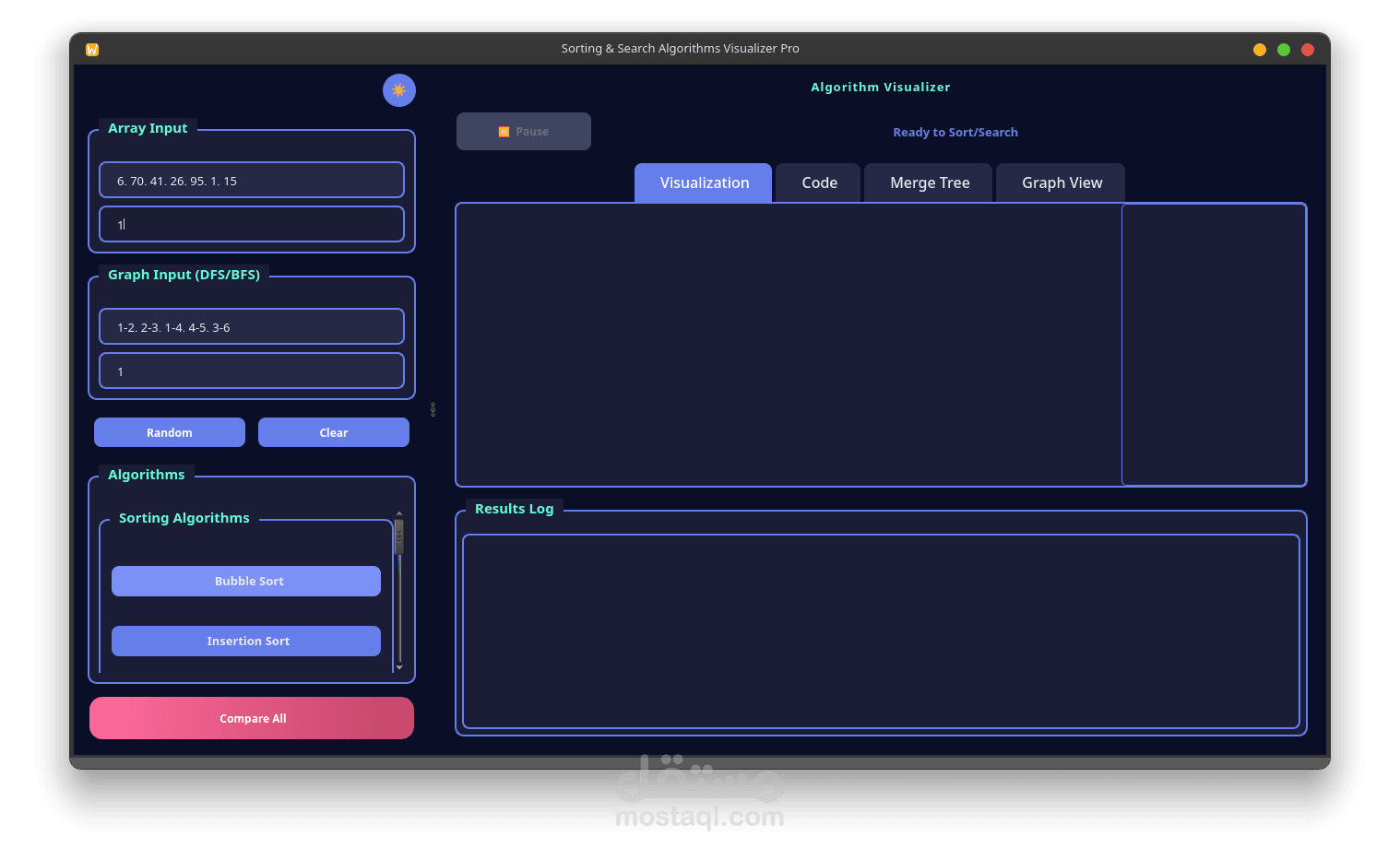 تصور خوارزميات البحث (Searching Algorithms Visualization)