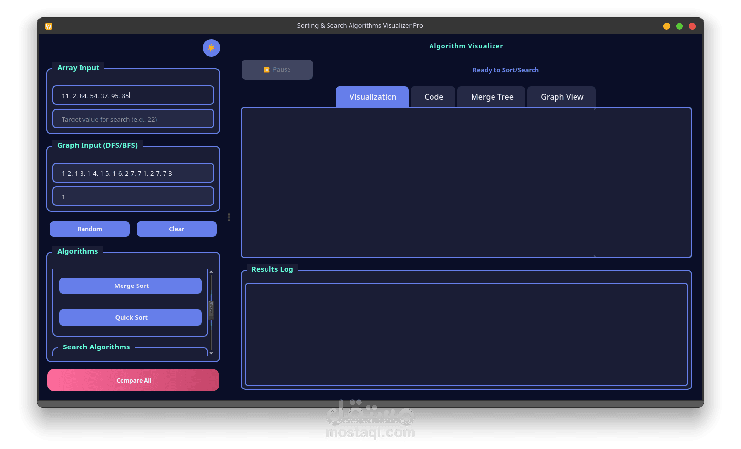 تصور خوارزميات الترتيب (Sorting Algorithms Visualization)