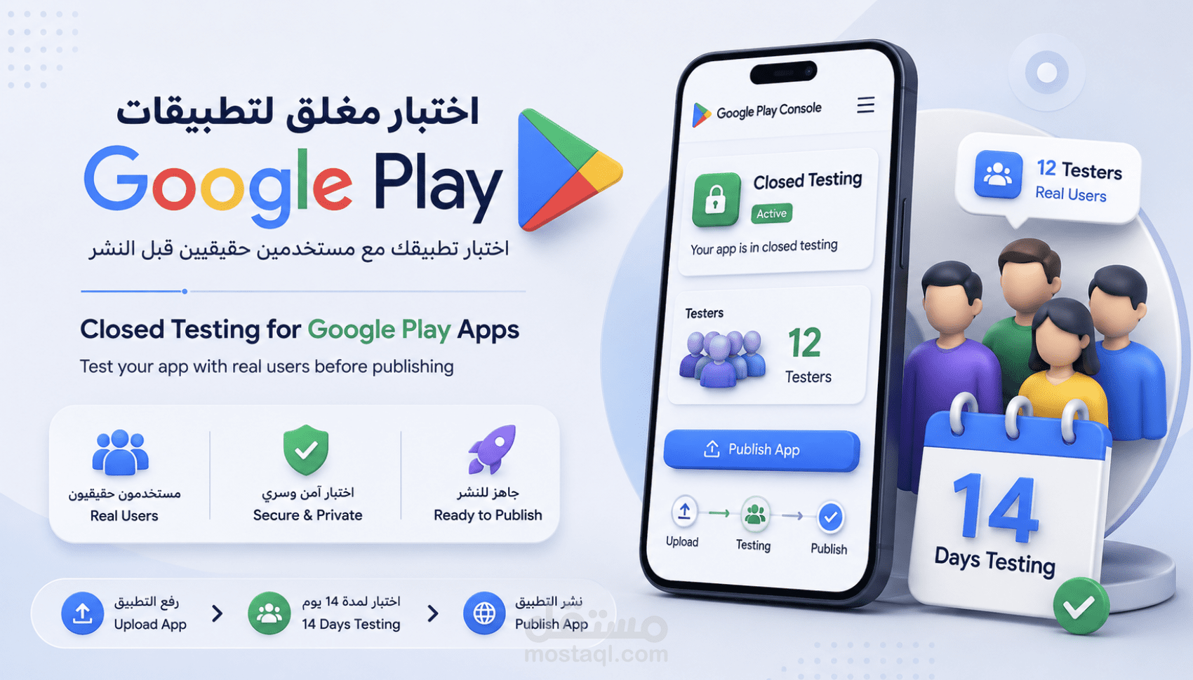 اجتياز اختبار Google Play المغلق بنجاح وتوفير 20 مختبراً حقيقياً