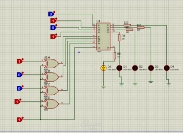 Add and subtractor 4-bit