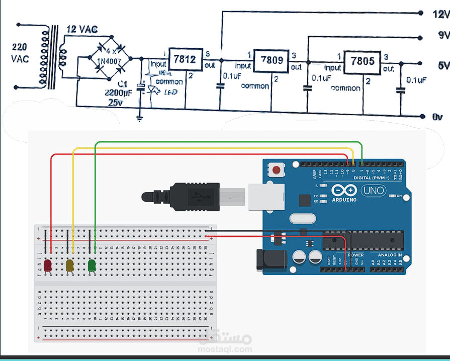 تصميم وتنفيذ وحدة خفض جهد (Step-Down DC-DC Converter) من 12 فولت إلى 5 فولت