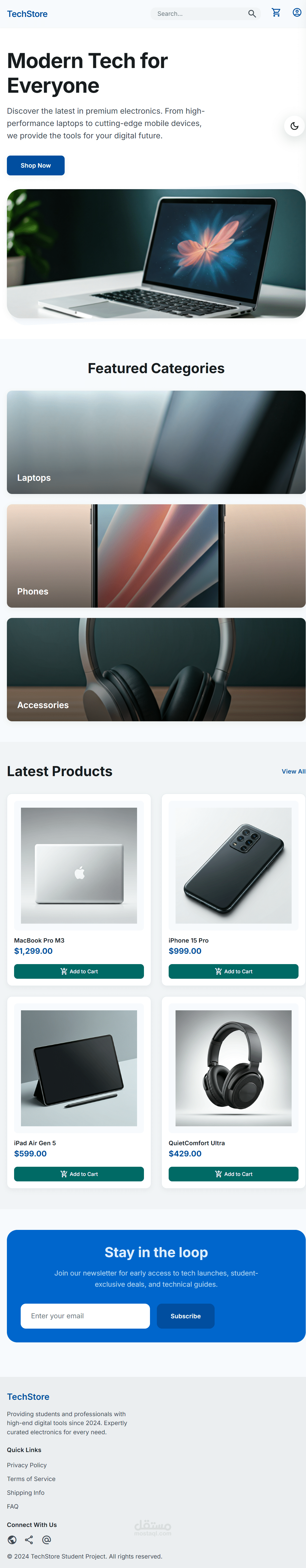 TechStore | Full-Stack E-Commerce Website