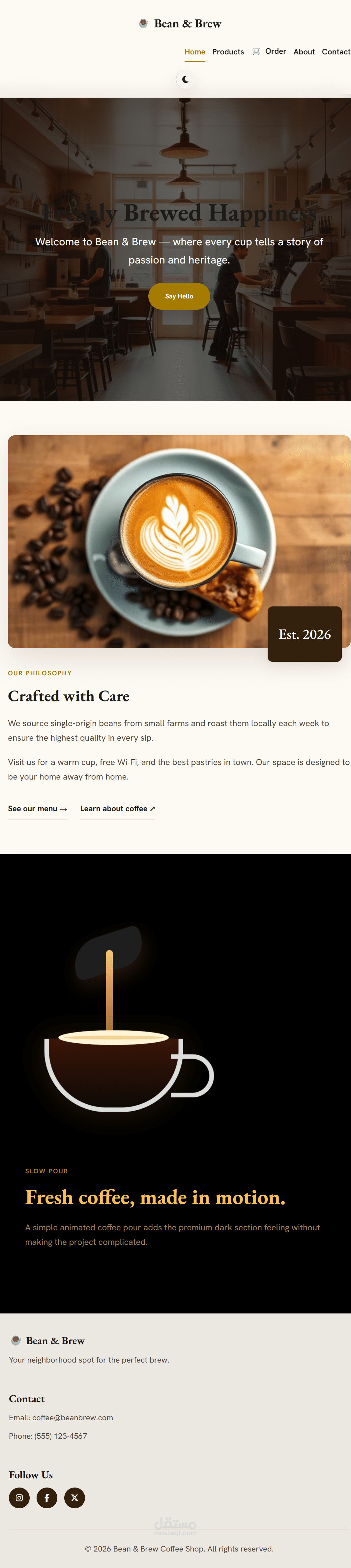Modern Coffee Shop Website | Responsive Web Project