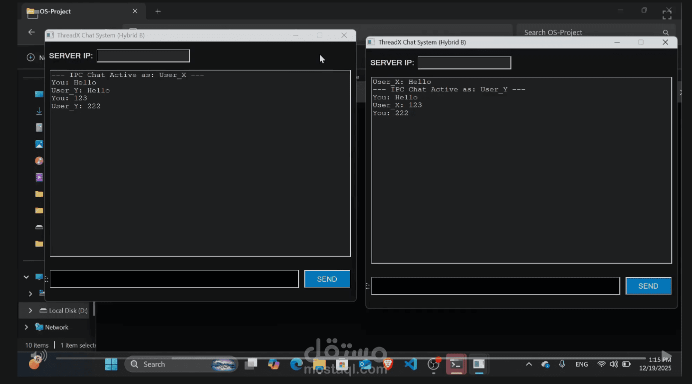 Thread X – Cross-Protocol Communication System (Network + IPC)