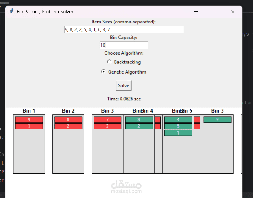 bin packing problem solving using genetic algorithm and backtracking