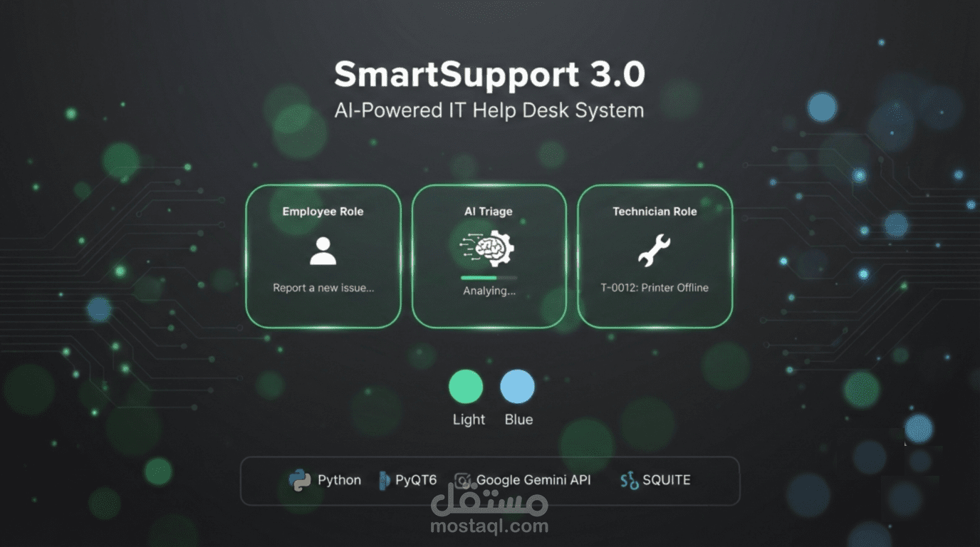 SmartSupport 3.0 — نظام دعم فني ذكي مدعوم بالذكاء الاصطناعي لإدارة الأعطال التقنية