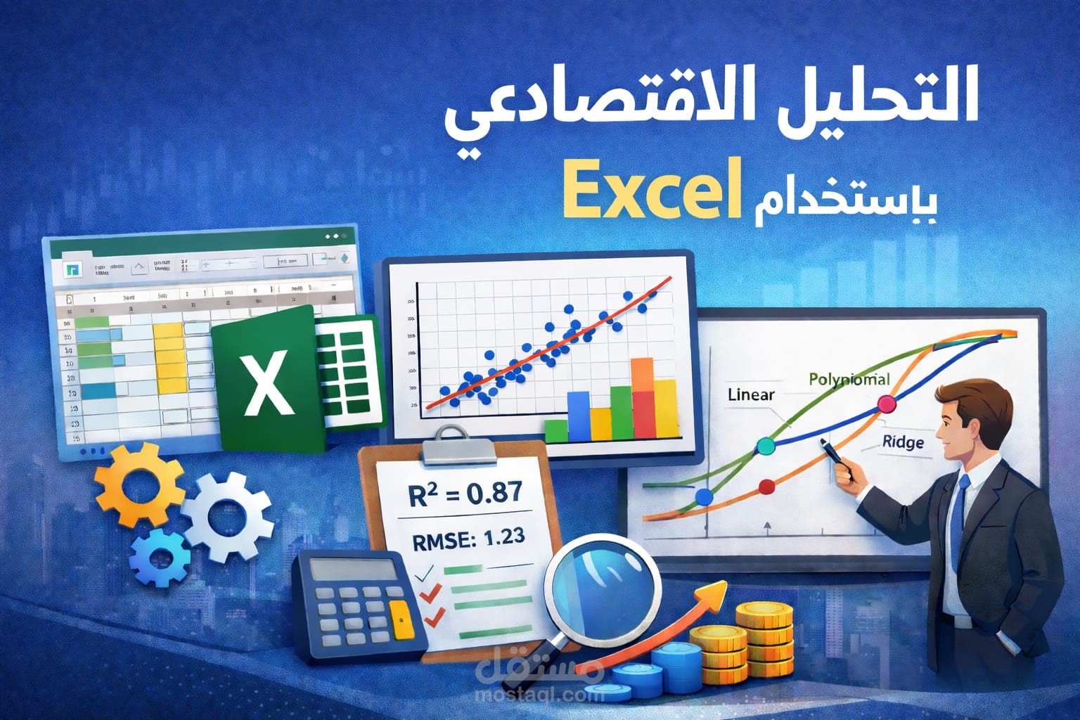 لتحليل الاقتصادي ونماذج الانحدار باستخدام Excel