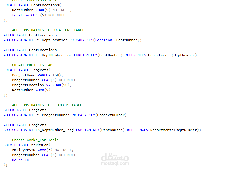 نموذج قاعدة بيانات بسيط بـ SQL (Test Database)